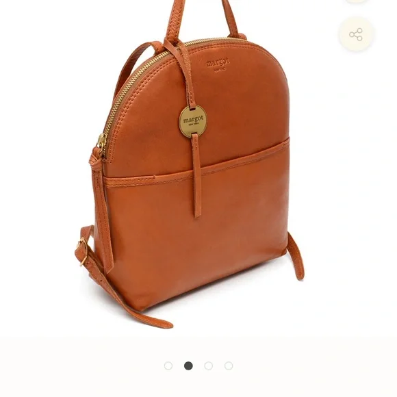 Margot Women's Brown Leather Backpack - Picture 2 of 8